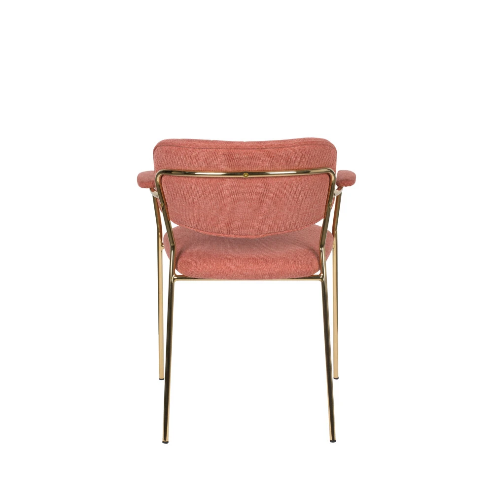 JOLIEN Lot De 2 Chaises Avec Accoudoirs Et Pieds Dorés 7 JOLIEN Lot De 2 Chaises Avec Accoudoirs Et Pieds Dorés – Image 5