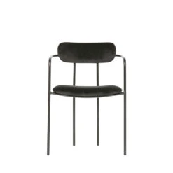 IVY Lot De 2 Chaises Avec Accoudoirs Velours Et Argent -Meubles Soldes Magasin 2 chaises accoudoirs velours argent woood ivy 2