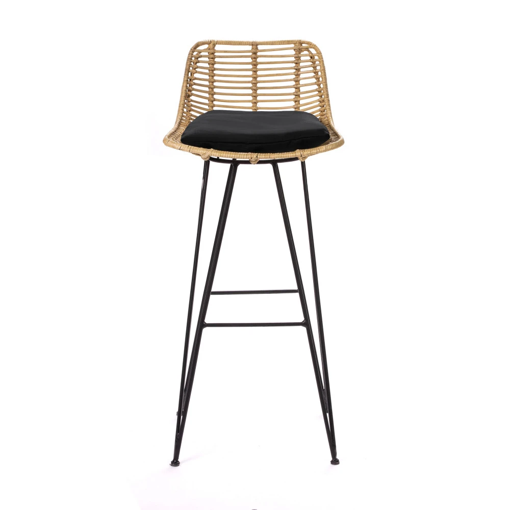 CAPURGANA Lot De 2 Chaises De Bar Design En Rotin 75cm 7 CAPURGANA Lot De 2 Chaises De Bar Design En Rotin 75cm – Image 5