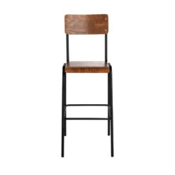 ARLET Lot De 2 Chaises De Bar Métal Et Bois 67cm -Meubles Soldes Magasin 2 chaises bar metal bois 67cm arlet 2