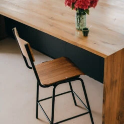 ARLET Lot De 2 Chaises De Bar Métal Et Bois 67cm