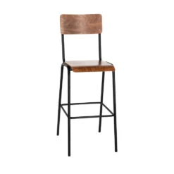 ARLET Lot De 2 Chaises De Bar Métal Et Bois 67cm -Meubles Soldes Magasin 2 chaises bar metal bois 67cm arlet 3