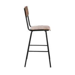 ARLET Lot De 2 Chaises De Bar Métal Et Bois 67cm -Meubles Soldes Magasin 2 chaises bar metal bois 67cm arlet 4