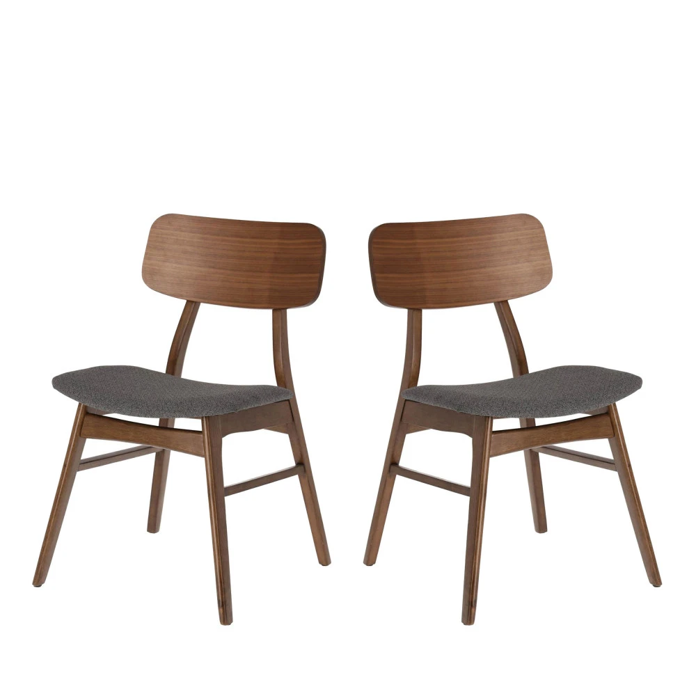 COROCITO Lot De 2 Chaises En Bois Et Tissu 4 COROCITO Lot De 2 Chaises En Bois Et Tissu – Image 2