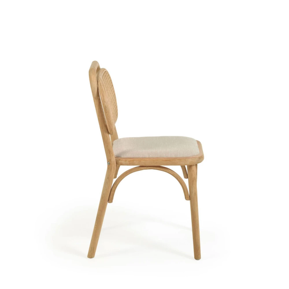 DORIANE Lot De 2 Chaises En Chêne Et Rotin 4 DORIANE Lot De 2 Chaises En Chêne Et Rotin – Image 3