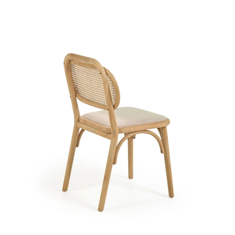 DORIANE Lot De 2 Chaises En Chêne Et Rotin 5 DORIANE Lot De 2 Chaises En Chêne Et Rotin – Image 4