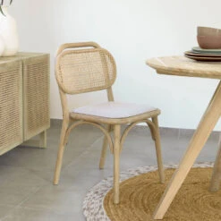 DORIANE Lot De 2 Chaises En Chêne Et Rotin 19 DORIANE Lot De 2 Chaises En Chêne Et Rotin -Meubles Soldes Magasin 2 chaises chene rotin kave home doriane 8