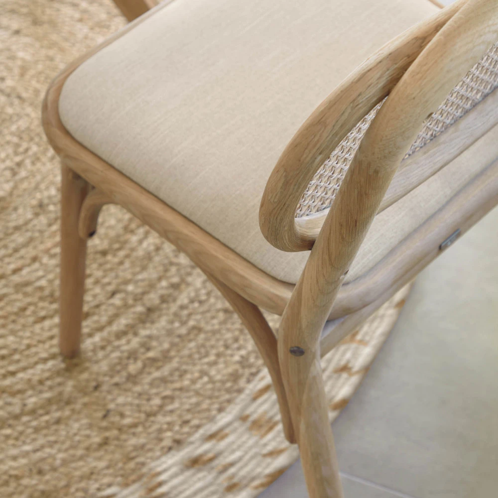 DORIANE Lot De 2 Chaises En Chêne Et Rotin 11 DORIANE Lot De 2 Chaises En Chêne Et Rotin – Image 10