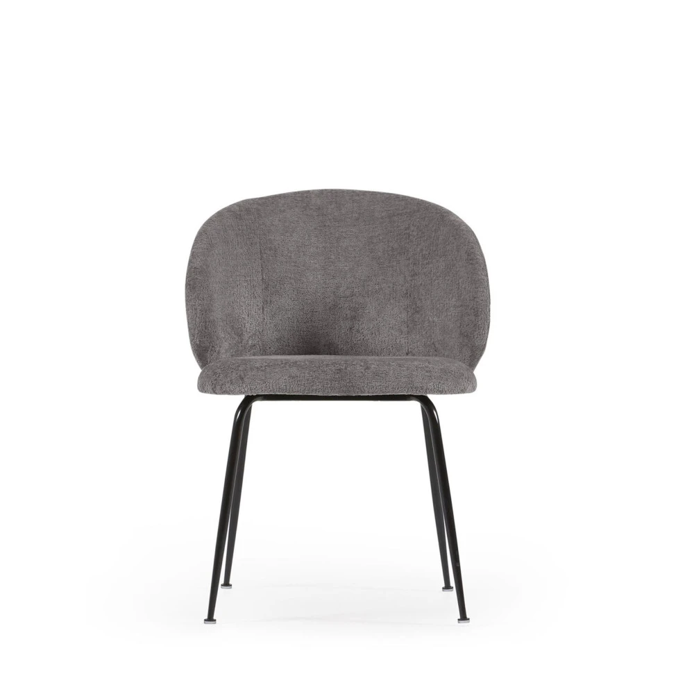 MONNA Lot De 2 Chaises En Chenille Et Métal 5 MONNA Lot De 2 Chaises En Chenille Et Métal – Image 3