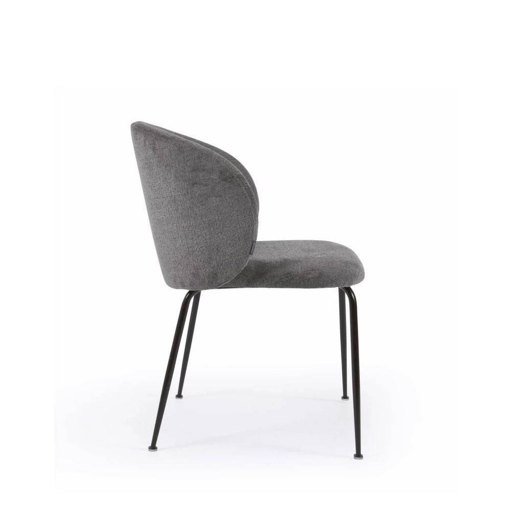 MONNA Lot De 2 Chaises En Chenille Et Métal 7 MONNA Lot De 2 Chaises En Chenille Et Métal – Image 5