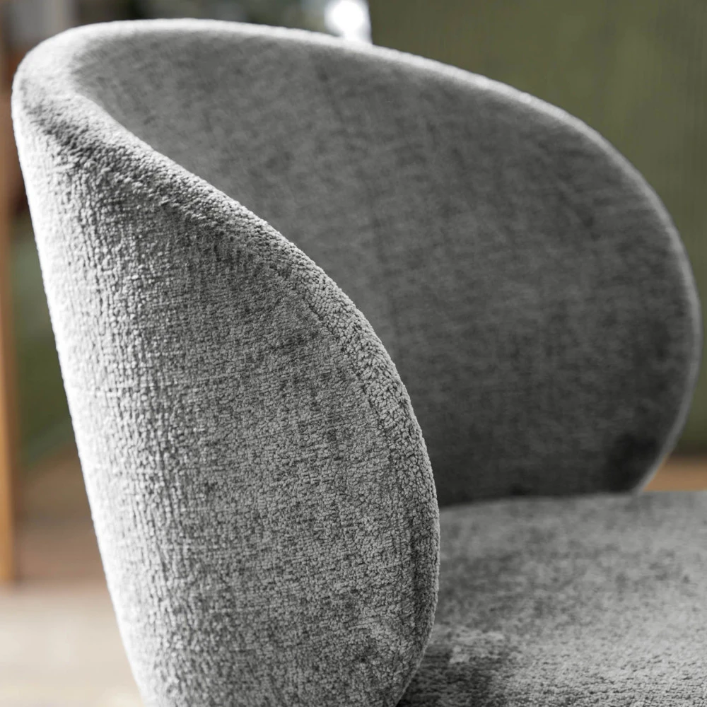 MONNA Lot De 2 Chaises En Chenille Et Métal 10 MONNA Lot De 2 Chaises En Chenille Et Métal – Image 8