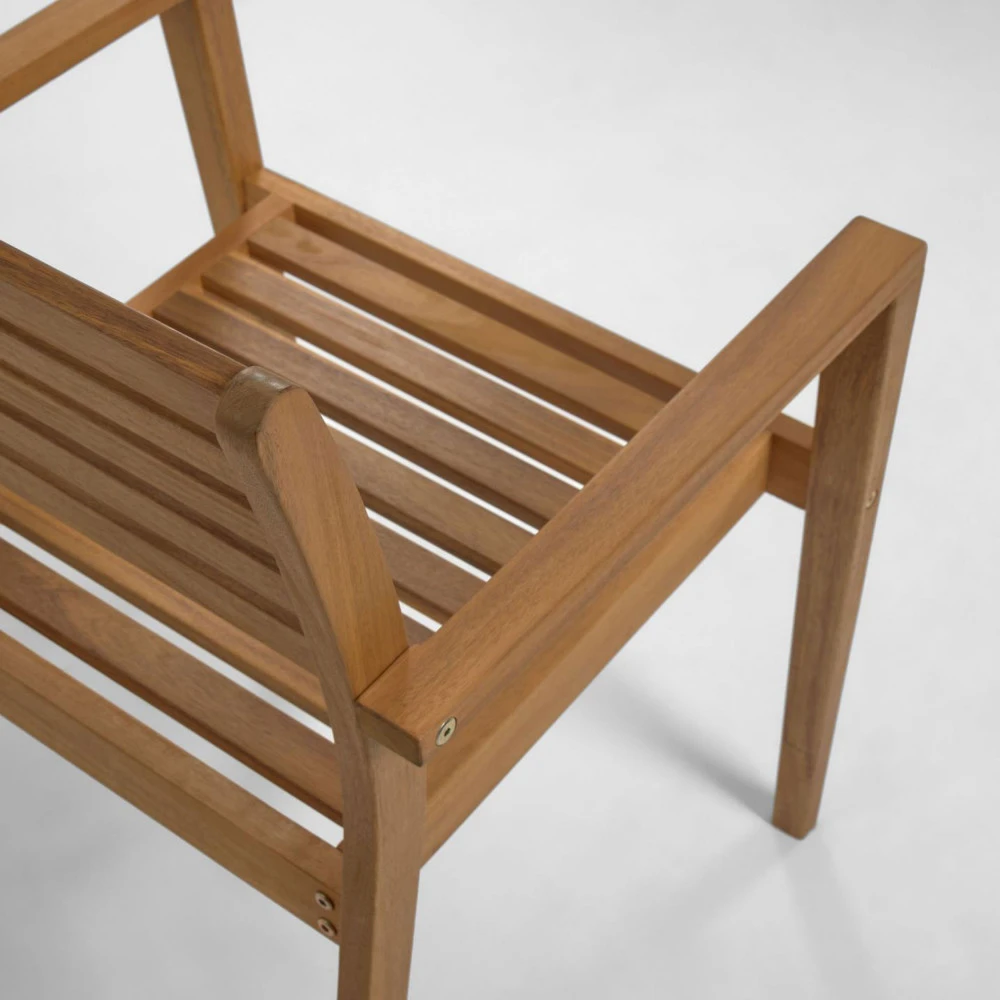 HANZEL Lot De 2 Chaises De Jardin En Bois 7 HANZEL Lot De 2 Chaises De Jardin En Bois – Image 5