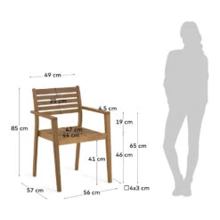 HANZEL Lot De 2 Chaises De Jardin En Bois 19 HANZEL Lot De 2 Chaises De Jardin En Bois -Meubles Soldes Magasin 2 chaises jardin bois kave home hanzel 8