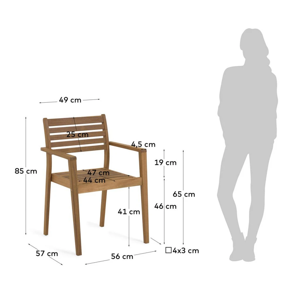 HANZEL Lot De 2 Chaises De Jardin En Bois 11 HANZEL Lot De 2 Chaises De Jardin En Bois – Image 9