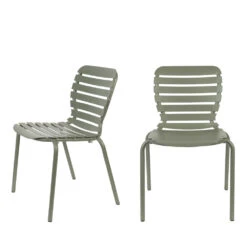 VONDEL Lot De 2 Chaises De Jardin En Métal -Meubles Soldes Magasin 2 chaises jardin metal zuiver vondel 1