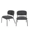 JOLIEN 2 Chaises Lounge Pieds Noirs 1 JOLIEN 2 Chaises Lounge Pieds Noirs -Meubles Soldes Magasin 2 chaises lounge pieds noirs jolien