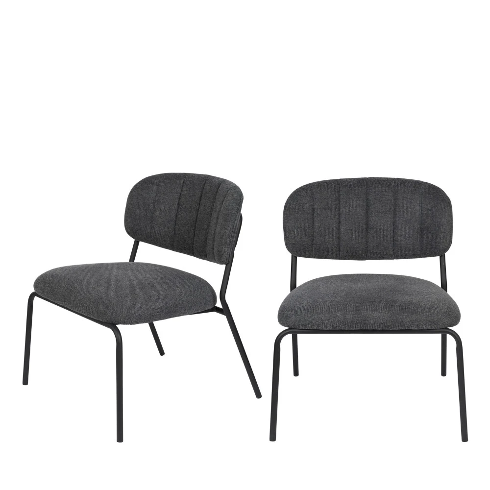 JOLIEN 2 Chaises Lounge Pieds Noirs 3 JOLIEN 2 Chaises Lounge Pieds Noirs