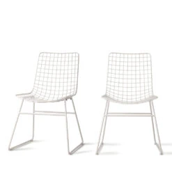 ASLAUG Lot De 2 Chaises En Métal Quadrillé