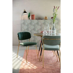 JOLIEN Lot De 2 Chaises Pieds Dorés