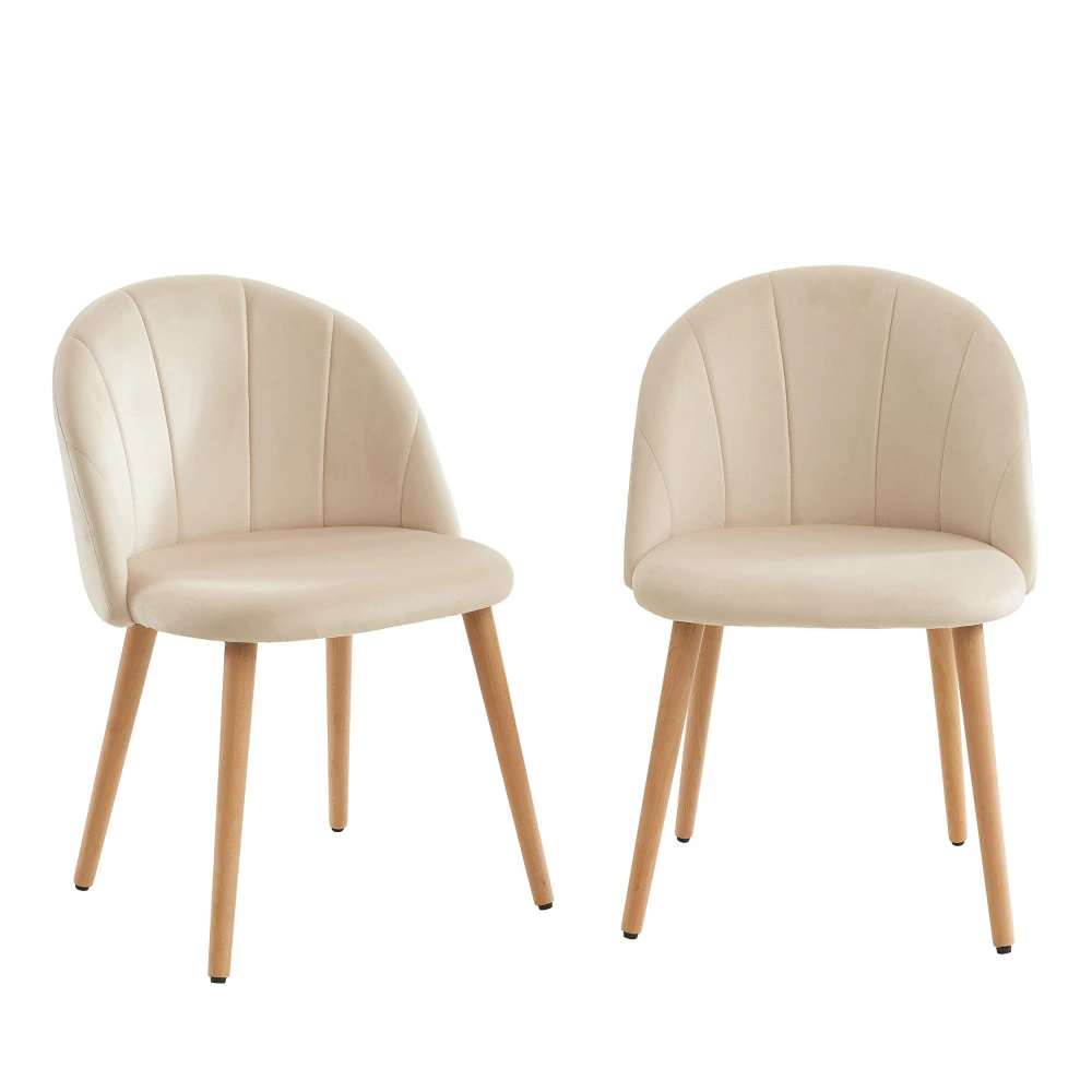 ROANDOLA Lot De 2 Chaises En Velours 4 ROANDOLA Lot De 2 Chaises En Velours – Image 2