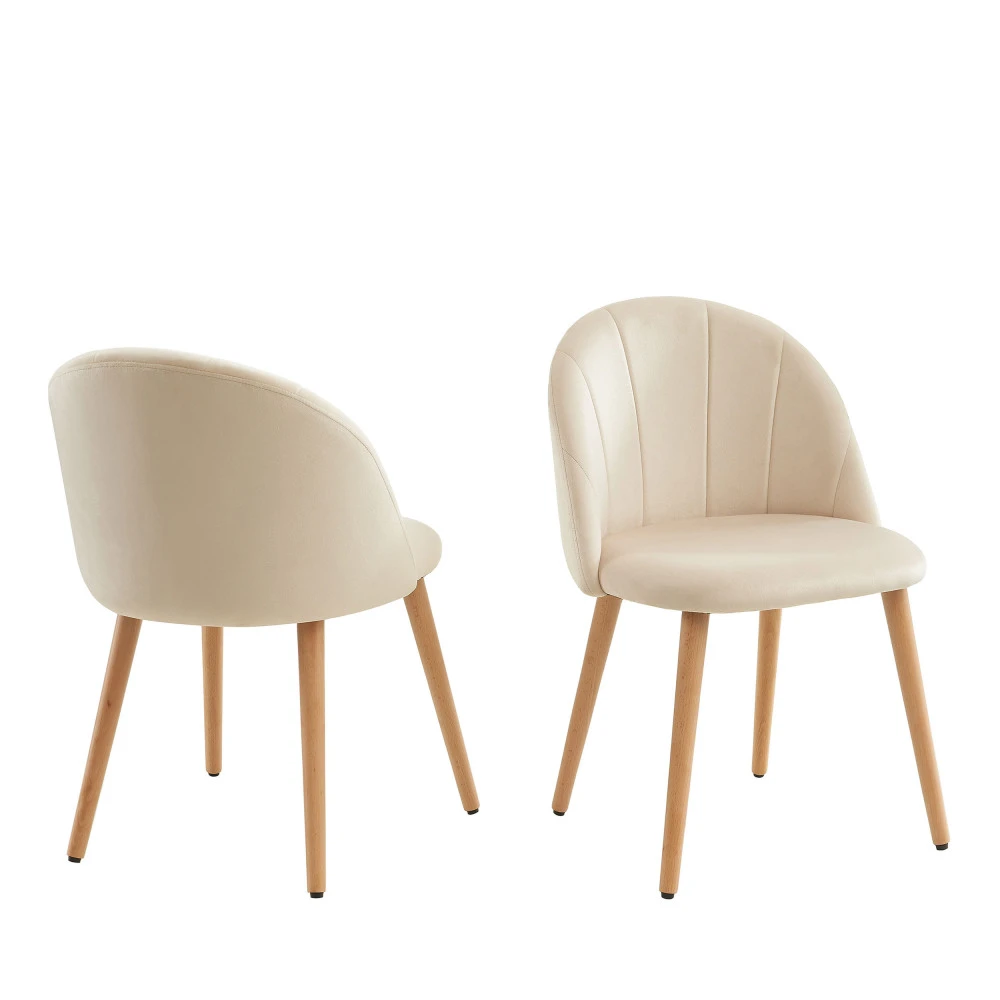 ROANDOLA Lot De 2 Chaises En Velours 5 ROANDOLA Lot De 2 Chaises En Velours – Image 3