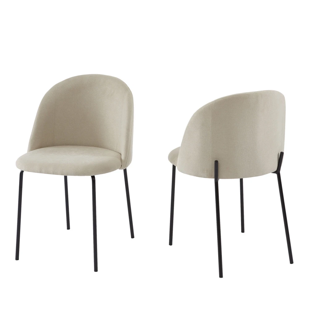 SLANA Lot De 2 Chaises En Velours 4 SLANA Lot De 2 Chaises En Velours – Image 2