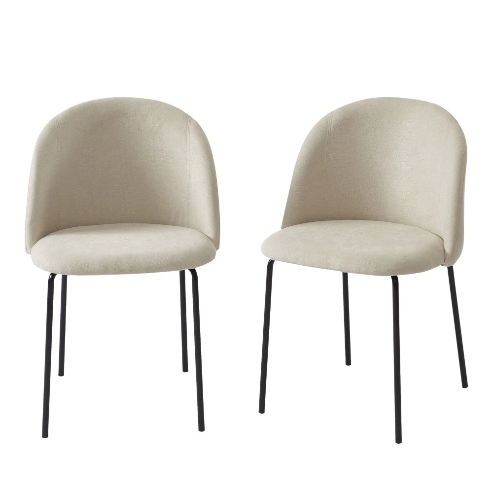 SLANA Lot De 2 Chaises En Velours 5 SLANA Lot De 2 Chaises En Velours – Image 3