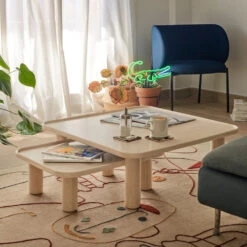 NEST 2 Tables Basses Gigognes Carrées En Bois -Meubles Soldes Magasin 2 tables basses gigognes carrees bois teulat nest 9