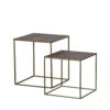 NEST 2 Tables Basses Gigognes Carrées En Métal Et Bois -Meubles Soldes Magasin 2 tables basses gigognes carrees metal bois bepurehome nest