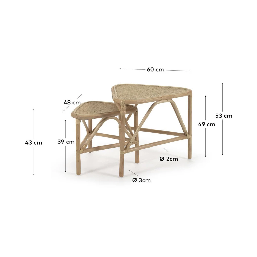 QUEENIE 2 Tables Basses Gigognes En Rotin 7 QUEENIE 2 Tables Basses Gigognes En Rotin – Image 5