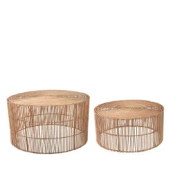 ELMIMA 2 Tables Basses Gigognes En Rotin ø55-66cm 13 ELMIMA 2 Tables Basses Gigognes En Rotin ø55-66cm -Meubles Soldes Magasin 2 tables basses rotin o55 66cm kave home elmima 1