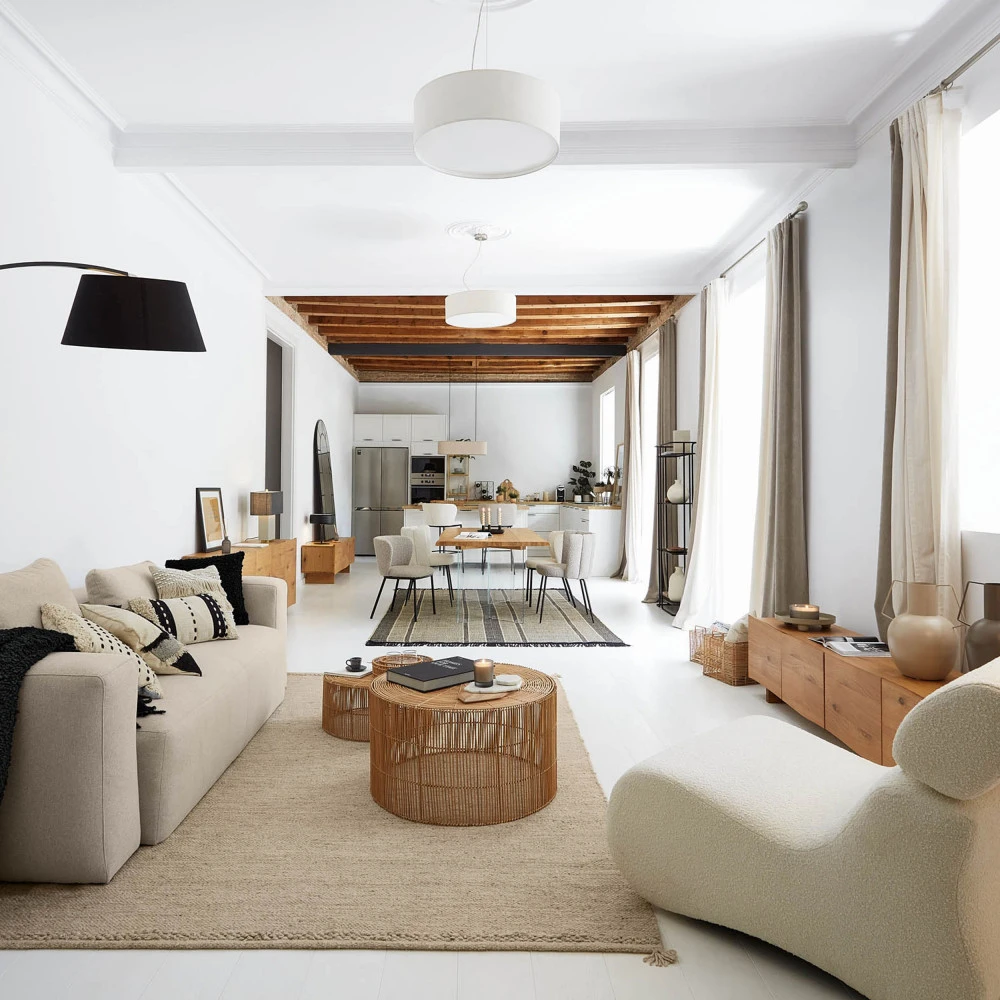 ELMIMA 2 Tables Basses Gigognes En Rotin ø55-66cm 3 ELMIMA 2 Tables Basses Gigognes En Rotin ø55-66cm