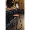 SABRAN Lot De 2 Tabourets De Bar Bois Massif Et Métal 65cm -Meubles Soldes Magasin 2 tabourets bar bois massif metal 65cm drawer sabran