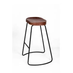 SABRAN Lot De 2 Tabourets De Bar Bois Massif Et Métal 65cm -Meubles Soldes Magasin 2 tabourets bar bois massif metal 65cm drawer sabran 3