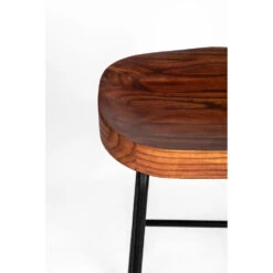 SABRAN Lot De 2 Tabourets De Bar Bois Massif Et Métal 65cm -Meubles Soldes Magasin 2 tabourets bar bois massif metal 65cm drawer sabran 5