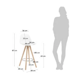 SLAD Lot De 2 Tabourets De Bar Scandinave 65cm -Meubles Soldes Magasin 2 tabourets bar scandinave 65cm slad 3