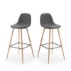 NOLITE Lot De 2 Tabourets De Bar En Tissu 65cm -Meubles Soldes Magasin 2 tabourets bar tissu 65cm nolite