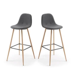NOLITE Lot De 2 Tabourets De Bar En Tissu 65cm