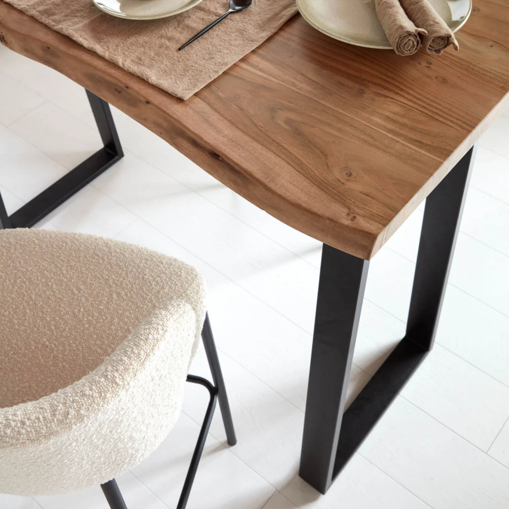 CISELIA Lot De 2 Tabourets De Bar En Tissu Bouclette Et Métal H75cm 10 CISELIA Lot De 2 Tabourets De Bar En Tissu Bouclette Et Métal H75cm – Image 8