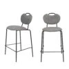 ASPEN Lot De 2 Tabourets De Bar En Tissu Et Métal 65cm -Meubles Soldes Magasin 2 tabourets bar tissu metal 65cm aspen