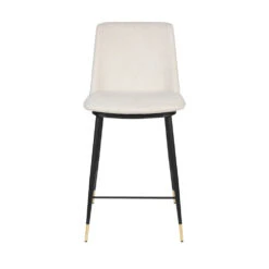 LIONEL Lot De 2 Tabourets De Bar En Tissu Et Métal 65cm -Meubles Soldes Magasin 2 tabourets bar tissu metal 65cm lionel 3