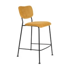 BENSON Lot De 2 Tabourets De Bar En Velours Côtelé 65cm -Meubles Soldes Magasin 2 tabourets bar velours cotele 65cm zuiver benson 3