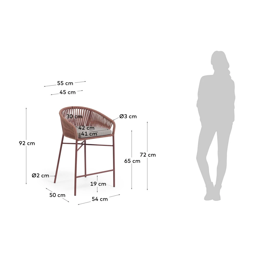 YANET Lot De 2 Tabourets En Corde 65cm 11 YANET Lot De 2 Tabourets En Corde 65cm – Image 9