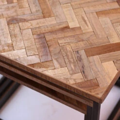 BOBOKAN 3 Tables Basses Gigognes Carrées En Métal Et Teck Recyclé -Meubles Soldes Magasin 3 tables basses gigognes carrees metal teck recycle drawer bobokan 5