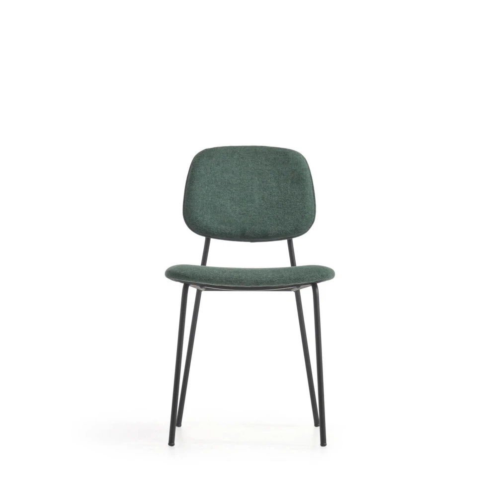 BENILDA Lot De 4 Chaises En Chenille Et Métal 5 BENILDA Lot De 4 Chaises En Chenille Et Métal – Image 3