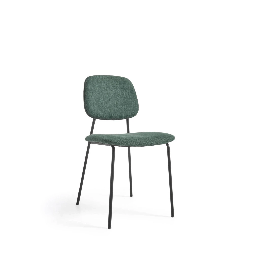 BENILDA Lot De 4 Chaises En Chenille Et Métal 6 BENILDA Lot De 4 Chaises En Chenille Et Métal – Image 4