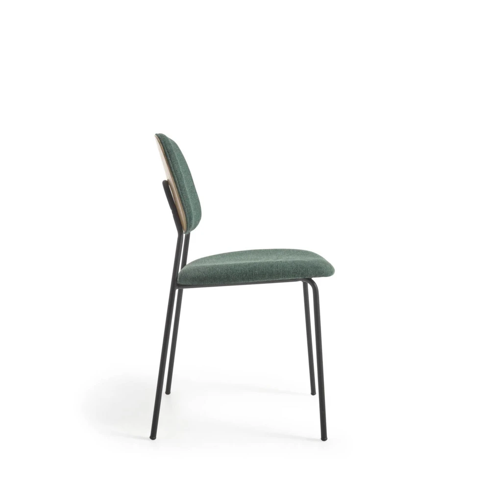 BENILDA Lot De 4 Chaises En Chenille Et Métal 7 BENILDA Lot De 4 Chaises En Chenille Et Métal – Image 5