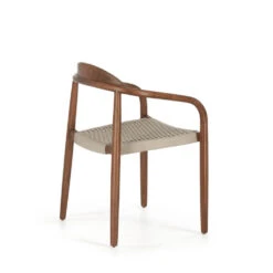 NINA Lot De 4 Chaises En Acacia Et Corde Pieds Bois Foncé -Meubles Soldes Magasin 4 chaises eucalyptus corde pieds bois fonce kave home nina 2