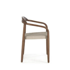 NINA Lot De 4 Chaises En Acacia Et Corde Pieds Bois Foncé -Meubles Soldes Magasin 4 chaises eucalyptus corde pieds bois fonce kave home nina 3