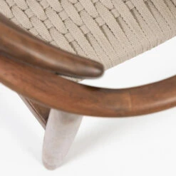 NINA Lot De 4 Chaises En Acacia Et Corde Pieds Bois Foncé -Meubles Soldes Magasin 4 chaises eucalyptus corde pieds bois fonce kave home nina 4